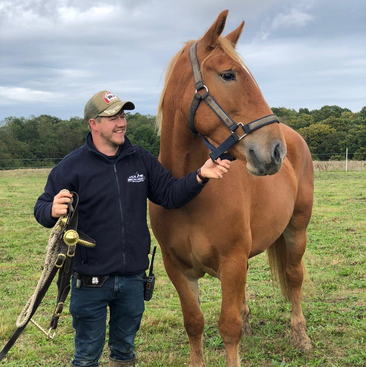 Stevie Sheppard, Park Director, with one of the Suffolk Punches